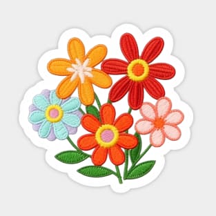 70s flower patch design Sticker